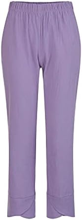 מכנסי רגל רחבים של MGBD מכנסיים מכנסיים מזדמנים מותניים גבוהים בתוספת פשתן גודל פשתן קיץ טרנדי טרופי קל משקל בוהו