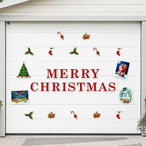 פוסוטו 30 יחידות דלת מוסך קישוטי חג המולד, מגנט דלת מוסך חג מולד שמח, עיצוב דלת מוסך חג המולד, מגנטים לרכב