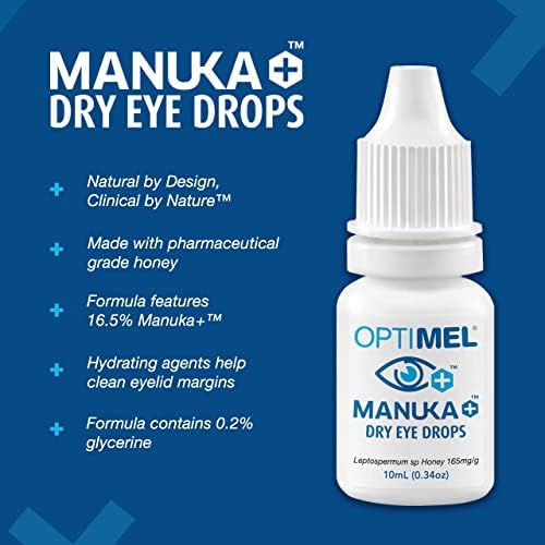 אופטימיל מנוקה+ דבש טיפות עיניים יבשות, לחות ולהקל על תסמינים של עין יבשה כרונית, שחזור נוחות העיניים,