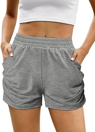 מכנסיים קצרים של Aloodor לנשים מכנסיים קצרים אתלטים של קיץ מזדמנים עם כיסים