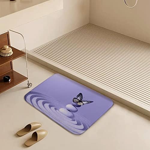 פרפר על אבנים זן שטיח אמבטיה סגול שטיחי אמבטיה רך החלקה סופגת רחיץ שטיחי אמבטיה לאמבטיה מטבח אוכל
