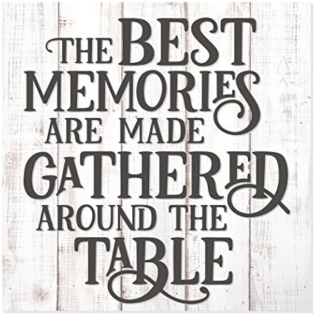 הזיכרונות הטובים ביותר נאספים ליד השולחן שלט קיר עץ כפרי 12 על 12