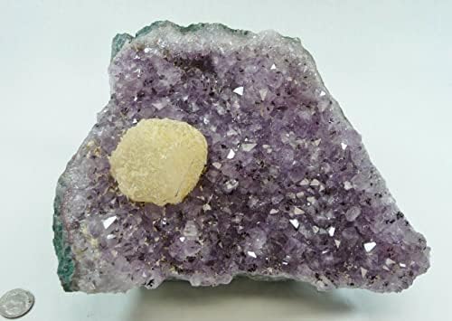 Crystal2594, אמטיסט עם אשכול קריסטל קלציט 6 £. 1.4oz. אבן רייקי ריפוי קריסטל