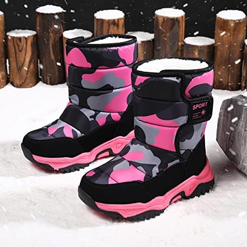 ילדי נעלי הסוואה שלג מגפי בנות בני חיצוני מגפיים עמיד למים חם מגפי כותנה שלג מגפי תינוקת מגפיים