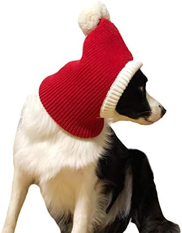 תחפושת כובע כלב חג המולד לכלב בינוני גדול כובע חורף כלב חורפי חורף צוואר צוואר אוזן חום יותר מגן על גולדן