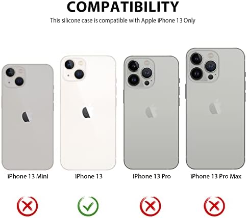 מארז טלפון סיליקון Zuslab תואם ל- Apple iPhone 13 6.1 '' 2021, 【עם מגן מסך 1】 פגוש אטום הלם TPU