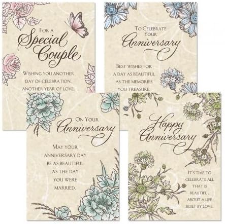 ביטויים של כרטיסי יום נישואים אמונה-סט של 8, גדול 5 איקס 7 כרטיסי יום נישואים דתיים עם פסוק התנ ך בפנים, מעטפות