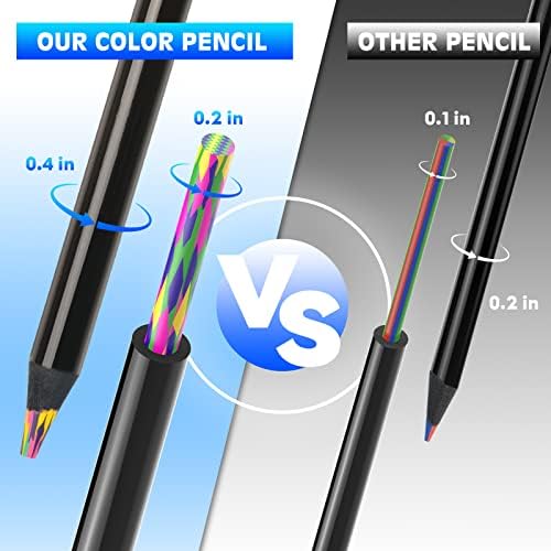 עפרונות צבעוניים בשמינה לצביעה למבוגרים, 12 צבעים קסמים עיפרון צבעוני לג'מבו לילדים ומבוגרים, עפרונות ליבה