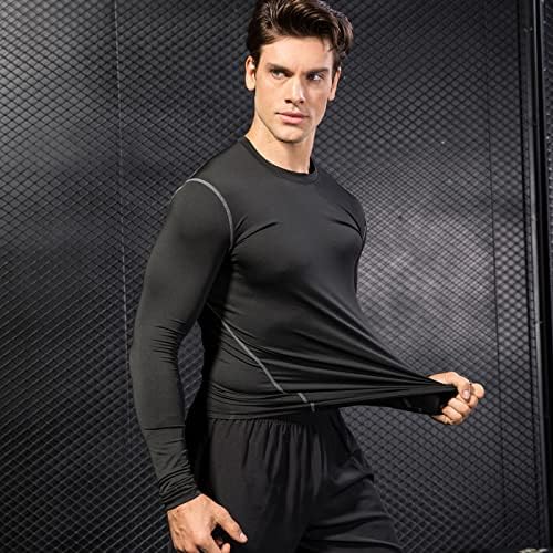 Abtioyllz 3 חבילות חולצות דחיסה לגברים חולצות אימון אתלטיות שרוול ארוך