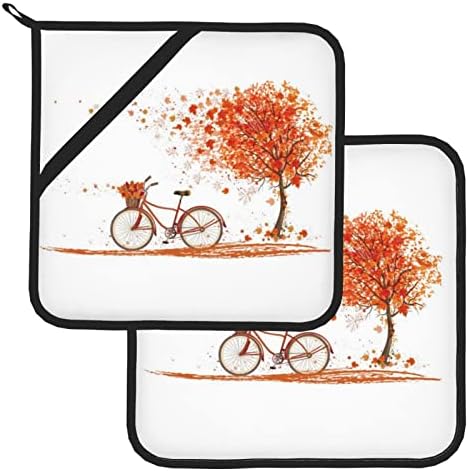עץ סתיו עם אופניים ישנים מבודדים עם אופניים מבודדים עם בידוד בעובי של 8x8 אינץ ', עמיד חם.