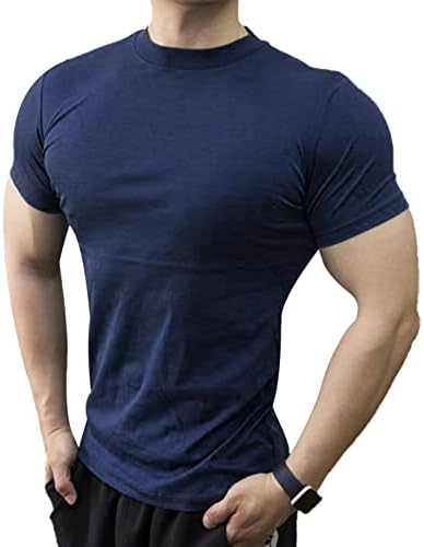 חולצות שרוול קצר של אנזוי של גברים חולצות אתלטיות ספורט ספורט חולצות טריקו חולצות דחיסת אימון כושר