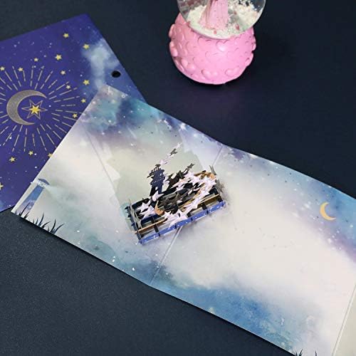 נייר Spirity Moon Star & Star יום הולדת קופץ קופץ עם מעטפה, כרטיס ברכה תלת מימד בעבודת יד מתנה הטובה ביותר