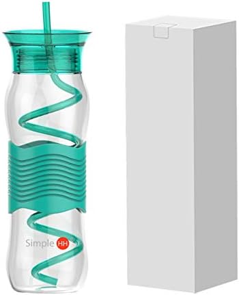 בקבוק בקבוקי מים פשוטים של Tritan Sport עם קש עם שרוול סיליקון, שימוש למשרד, חדר כושר, בית ספר