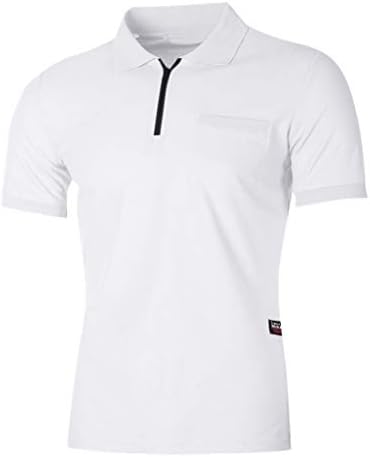 חולצות גולף של HDDK Mens חולצות רוכסן צווארון שרוול קצר טניס צמרות קיץ סקר