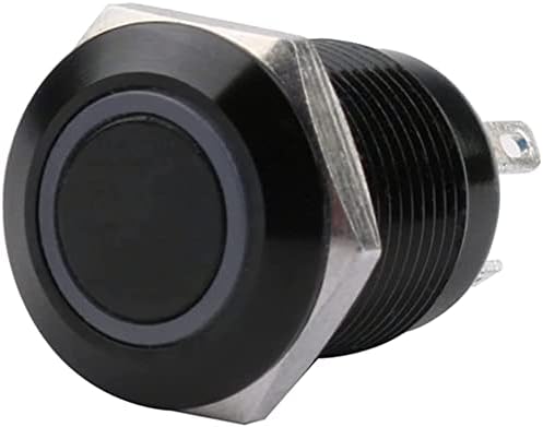 UNCASO 12 ממ אטום למים מתג כפתור מתכת שחורה עם מנורת LED מתג הפעלה מחשב רגעי 3V 5V 6V 12V 24V 220V
