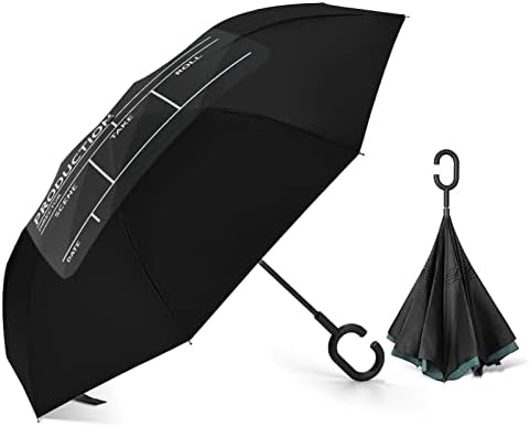 קולנוע קלאפר לוח הפוך מטרייה אטום רוח הפוך מתקפל מטרייה עם ג בצורת ידית עבור גברים נשים