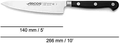 ארקוס שף סכין 5 אינץ נירוסטה. מקצועי בישול סכין לחתוך בשר, דגים, עופות, פירות וירקות. ידית פוליאוקסימתילן