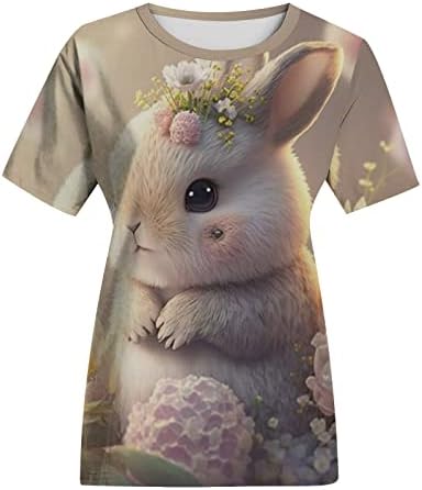 חולצות ליום הפסחא לנשים מצחיקות ארנב חמוד חולצות מודפסות