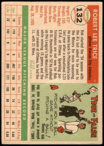 1955 Topps 132 בוב טריס קנזס סיטי אתלטיקה טובה