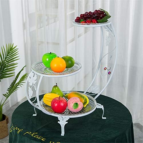 שלוש קומות פירות מגש עוגת דוכן תצוגת פנינה עיצוב פירות יבשים אחר הצהריים תה קינוח מגש, לבן
