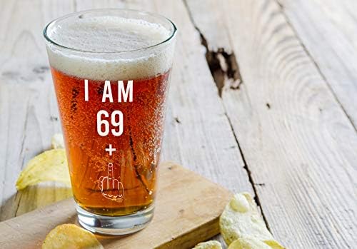 69 + אצבע אמצעית אחת מתנות יום הולדת 70 לגברים נשים כוס בירה-מתנות מצחיקות בנות 70 - 16 עוז כוסות כוסות המפלגה