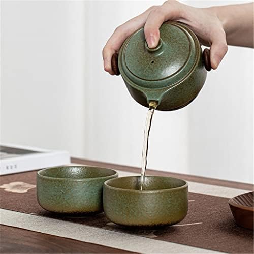 N/A סיני תה נייד סט קרמיקה 1 סיר 2 כוסות נסיעות סט תה ספלי אחסון שקית תה.