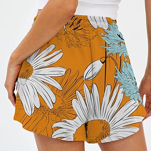מכנסיים קצרים אתלטיים של Eoeioa לנשים בקיץ המותניים המותניים המותניים קצרים עם כיסים מכנסיים קצרים