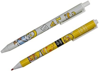 12 יחידות קטן צהוב ברווז הדפסת עטים שמח יפה ברווז נשלף ג ' ל עטים שחור דיו לילדים ציוד לבית ספר משרד מסיבת