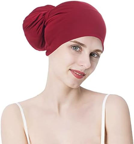 נשים טורבן נושם לשיער ארוך, חיג'אב מוסלמי נמתח עם רצועה אנטי- UV הגנה מפני הצעיף ראש כימיה כימיה.
