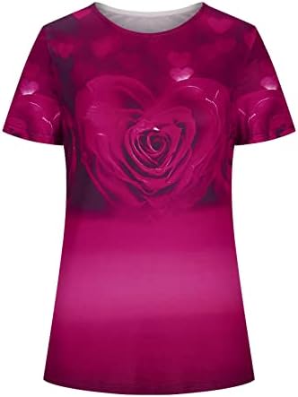 צמרות קיץ נשים חולצות שרוול קצר פרח ורד פרח 3D חולצות טי גרפיות