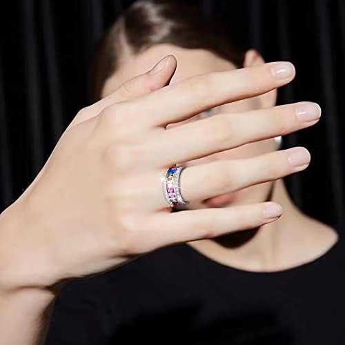 2023 חדש רב צבעוני זירקון נשים של טבעת פשוט תכשיטים פופולרי אביזרי טבעת גל