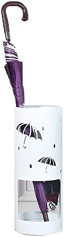 מתלה מגבות פשוט גנרי, מתלה למטריות מתכת עם דפוס מטריה, מחזיק מטריה עגול בחינם למלון בית כניסה למשרד/לבן/לבן