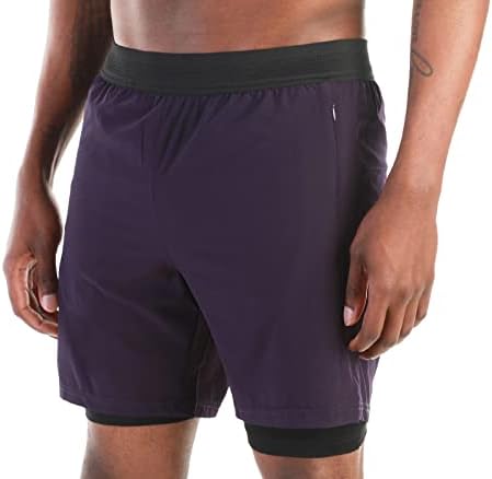 גברים של 2 ב 1 מכנסי ריצה מהיר יבש כושר ספורט אימון מכנסיים לנשימה פעיל אימון תרגיל מכנסיים קצרים