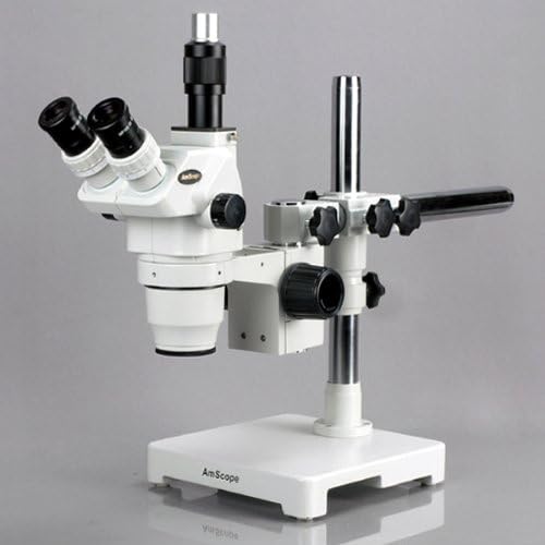 מיקרוסקופ זום סטריאו טרינוקולרי מקצועי 3 פעמים, עיניות פי 10, הגדלה פי 3.35 פי 45, מטרת זום 0.67 פי 4.5, תאורת