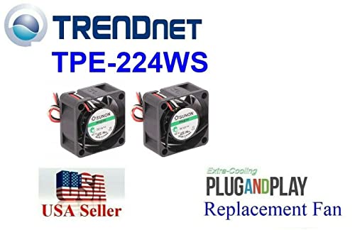 מאווררי החלפת גרסה שקטה 2x חיצונית, תואמים למאוורר Trendnet TPE-224WS