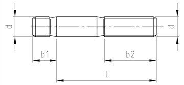 DIN 939 חתיכים מטריים, M27x120 ממ אורך נומינלי, מרכז רגיל, נירוסטה A2