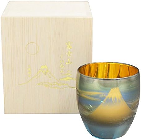 Otsuka Glass OE-2 הר. פוג'י סאקה כוס, Unryu, כחול