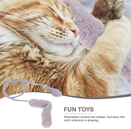 צעצוע מתגרה אפור תיק אינטראקטיבי לחיות מחמד לשחק כלב פלאש צעצוע זנב מקורה חתולים עבור צורת חתול תרגיל טיזר אוויר