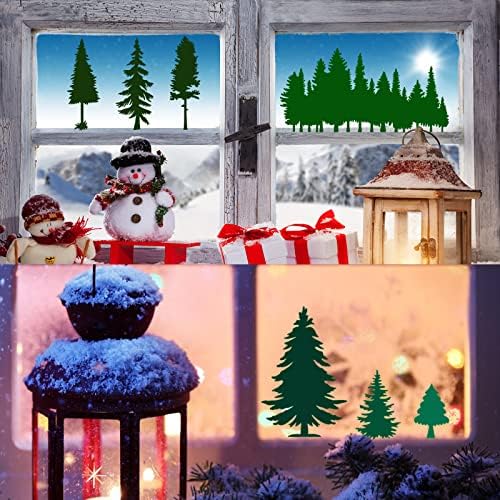 9 חתיכות חג המולד אורן עצי שבלונות לשימוש חוזר ציור שבלונות שבלונות חג עבור אמנות ציור על עץ חורף חג