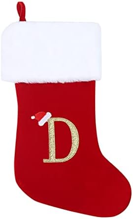 מונוגרמה גרבי חג המולד גרב קישוט גרב קלאסי בהתאמה אישית לקישוט גרביים לחג משפחתי אופי אלפבית