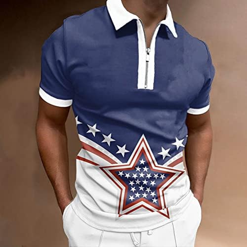 חולצות פולו דגל אמריקאי אמריקני פטריוטי 4 ביולי חולצות טי קיץ שרוול מזדמן שרוול קצר צמרות טוניקה