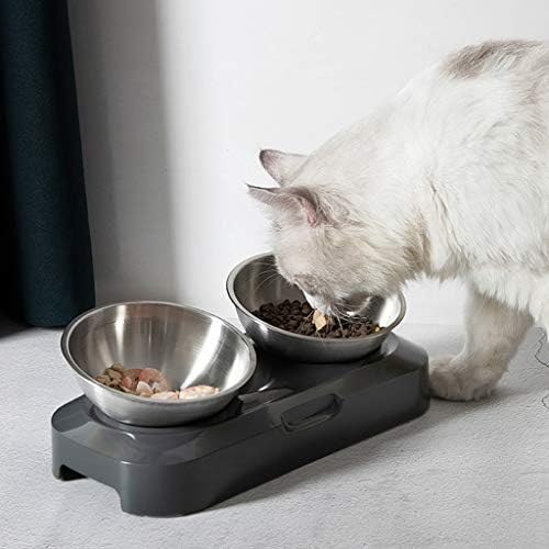 אנג-פוננג כלב חתול קערות עם העלה מעמד לחיות מחמד גור מזון מים מזין 15 עם מוטה פלטפורמה