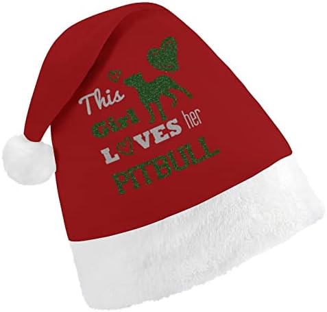 זה ילדה אוהב אותה פיטבול חג המולד כובע אישית סנטה כובע מצחיק חג המולד קישוטים