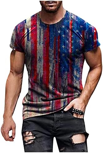 יום העצמאות של xxbr יום עצמאות של חולצות שרוול קצר, גברים 4 ביולי דגל אמריקאי צמרות חולצה מודפסת