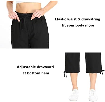 DILGUL לנשים טיולי מטען מכנסי קפריס מהיר יבש קל משקל חיצוני אימון אתלטי מכנסיים קצרים מכנסיים רופפים כיסים