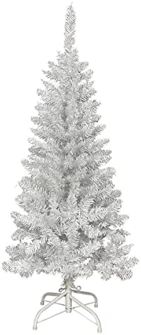עץ חג המולד המלאכותי של אלסקה אורן עם מעמד, לבן, מטר, 210 טיפים