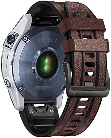 DJDLFA חדש 22/26 ממ רצועה עבור Garmin Fenix ​​7 7x 6x Pro 5 5x פלוס 3 שעות שעון חכם עור + צמיד