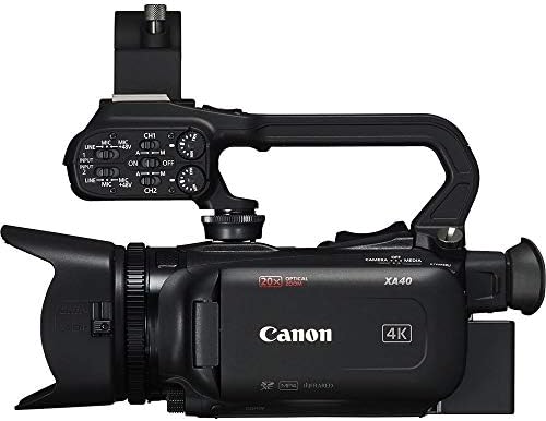 CANON XA40 מקצועי UHD 4K מצלמת וידיאו עם סוללה נוספת, תיק מרופד רך, כרטיס זיכרון של 64 ג'יגה -בייט, ערכת פילטר
