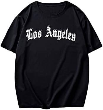 Soly Hux גברים לוס אנג'לס גרפיקה מכתב הדפס שרוול קצר שרוול מזדמן חולצות טופ חולצות