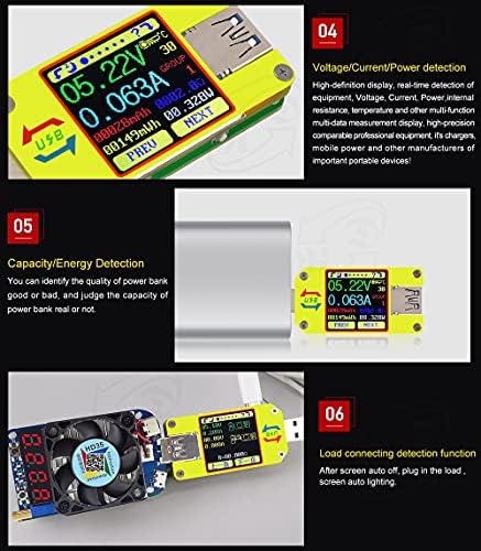 RD UM34C 4A USB3.0 USB Bluetooth Meter בודק מתח מתח זרם מטען מתח מתח מתח מדום מודד מדידת כבלים מודד